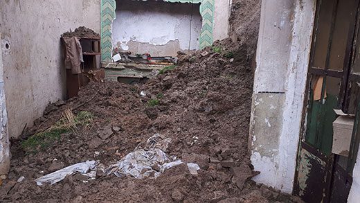 تخریب یک واحد مسکونی در خرم آباد بر اثر بارش باران