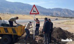 نصب تابلوهای هشدار عبور حیوانات وحشی در محورهای رومشکان