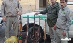 جریمه سنگین، بازداشت و ضبط ۵ قبضه اسلحه از شکارچیان در سلسله