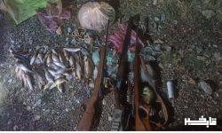 دستگیری شبانه متخلفین و کشف و ضبط ۳ قبضه اسلحه شکاری در سلسله