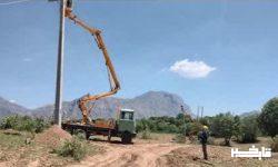 اصلاح و مرمت شبکه ۲۰ کیلو ولت فیدر حوسیوند برق شهرستان چگنی