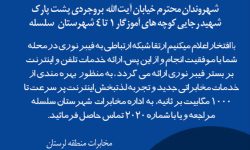 آغاز ثبت نام اینترنت پر سرعت مخابرات FTTH بر بستر فیبر نوری در سلسله