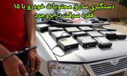 دستگیری سارق محتویات خودرو با ۱۵ فقره سرقت در بروجرد