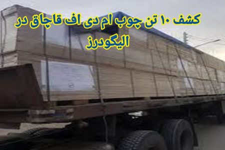 کشف ۱۰ تن چوب ام دی اف قاچاق در الیگودرز